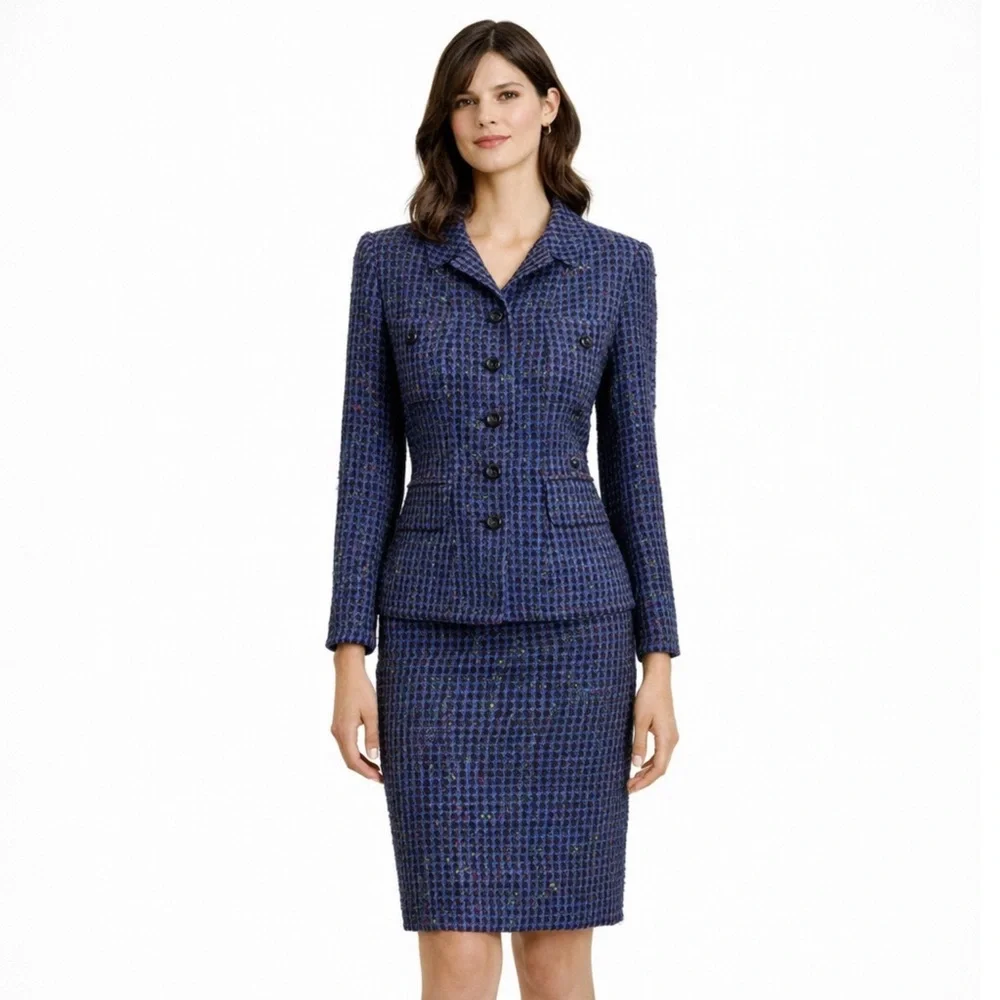 Carlisle Vintage Tweed Two Piece Skirt Suit Set